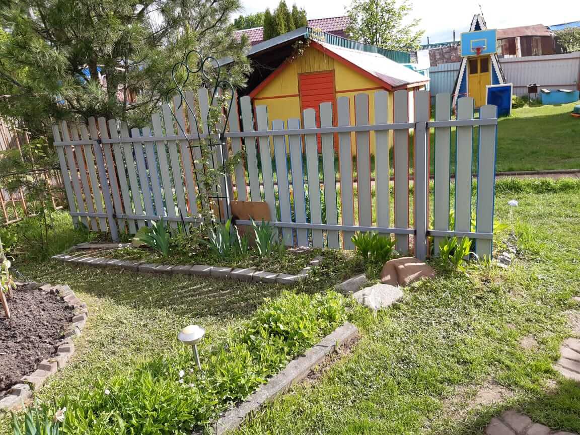 забор из разноцветного штакетника односторонний фото3 в Ульяновске